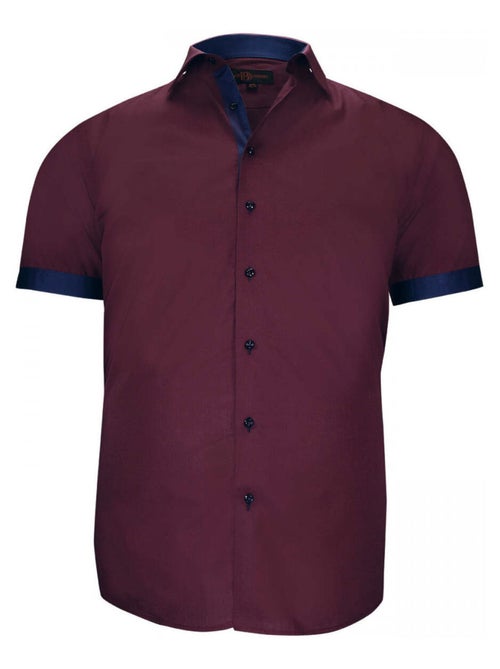 Chemise homme grande taille grande taille à tissu uni contrasté coupe droite VIOSSO Doublissimo - Kiabi Chemise homme grande taille grande taille à tissu uni contrasté coupe droite VIOSSO Doublissimo - Kiabi
