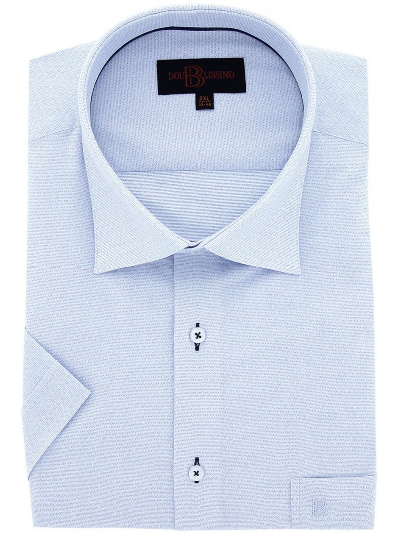 Chemise homme grande taille grande taille à tissu uni texturé coupe droite TONOTONA Doublissimo Bleu - Kiabi