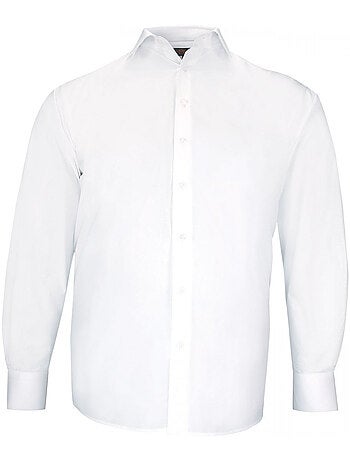 Chemise homme grande taille grande taille classique tissu uni coupe droite classimo doublissimo
