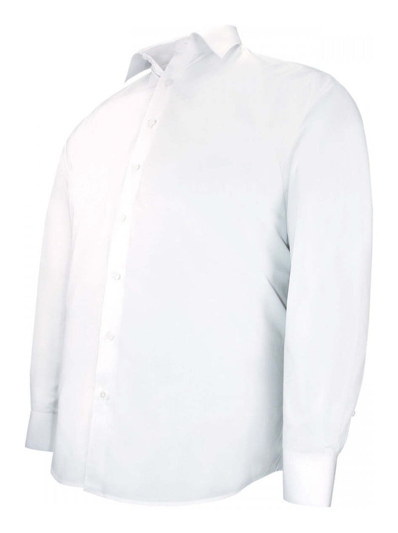 Chemise homme grande taille grande taille classique tissu uni coupe droite CLASSIMO Doublissimo Blanc - Kiabi