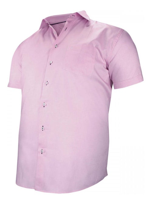 Chemise homme grande taille grande taille unie coupe droite BELAROSA Doublissimo Rose , 45,46 2XL - Kiabi