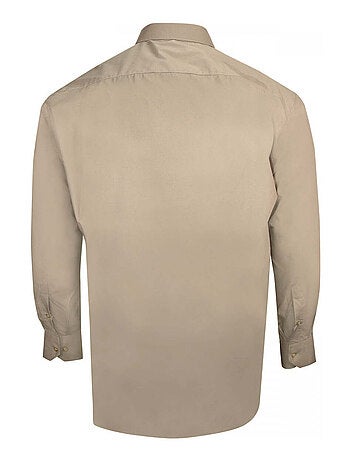 Chemise homme grande taille habillée gorge cachée coupe droite CACHET Doublissimo Beige , 45,46 2XL