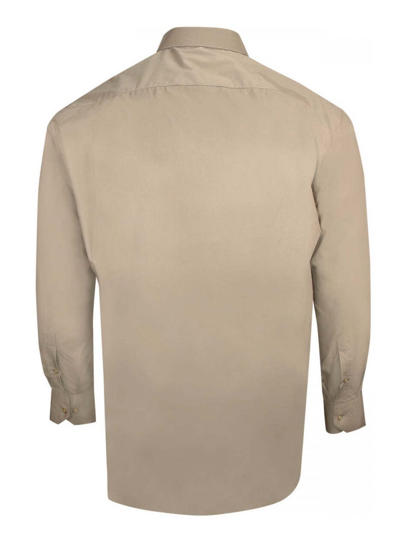 Chemise homme grande taille habillée gorge cachée coupe droite CACHET Doublissimo Beige , 47,48 3XL Beige - Kiabi