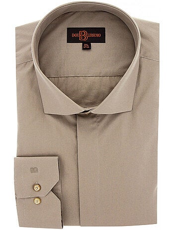 Chemise homme grande taille habillée gorge cachée coupe droite CACHET Doublissimo