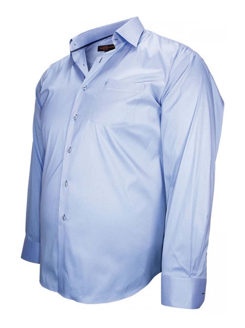 Chemise homme grande taille haut de gamme coupe droite LONDON Doublissimo Bleu clair , 49,50 4XL - Kiabi