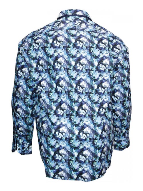 Chemise homme grande taille imprimée coupe droite BIARITZ Doublissimo Bleu , 47,48 3XL - Kiabi