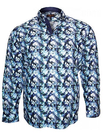 Chemise homme grande taille imprimée coupe droite BIARITZ Doublissimo
