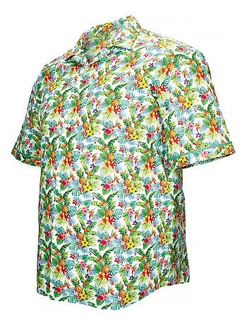 Chemise homme grande taille imprimée coupe droite HAWAI Doublissimo Bleu , 45,46 2XL