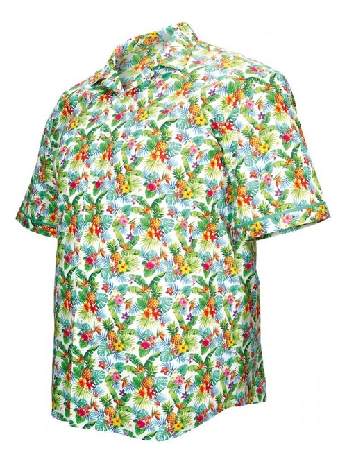 Chemise homme grande taille imprimée coupe droite HAWAI Doublissimo Bleu , 45,46 2XL - Kiabi