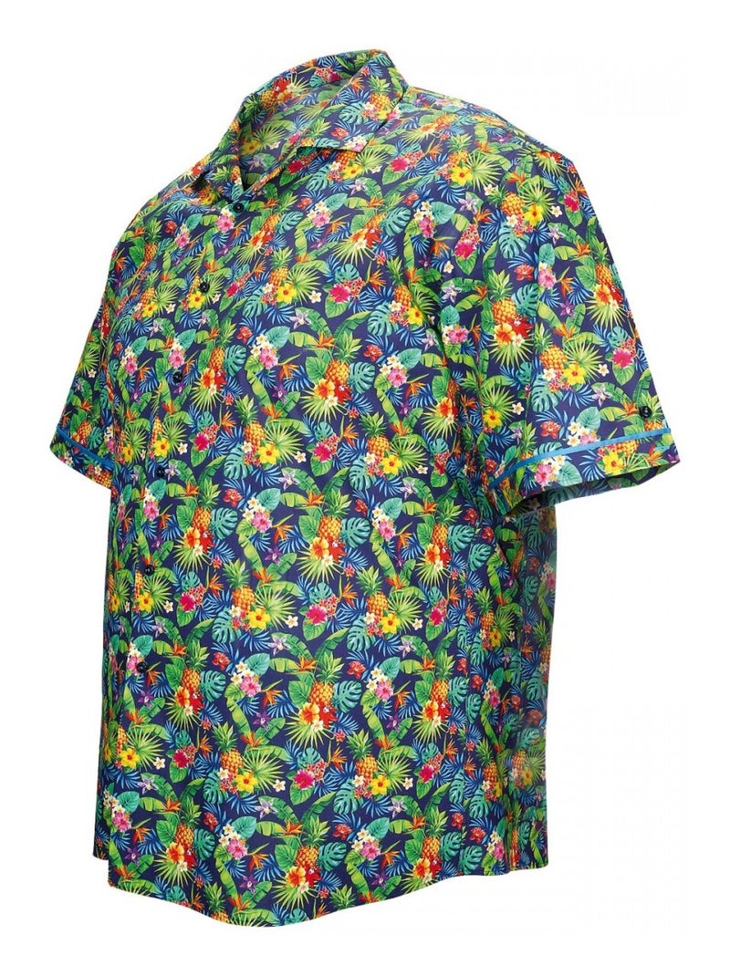 Chemise homme grande taille imprimée coupe droite HAWAI Doublissimo Bleu , 49,50 4XL Bleu - Kiabi