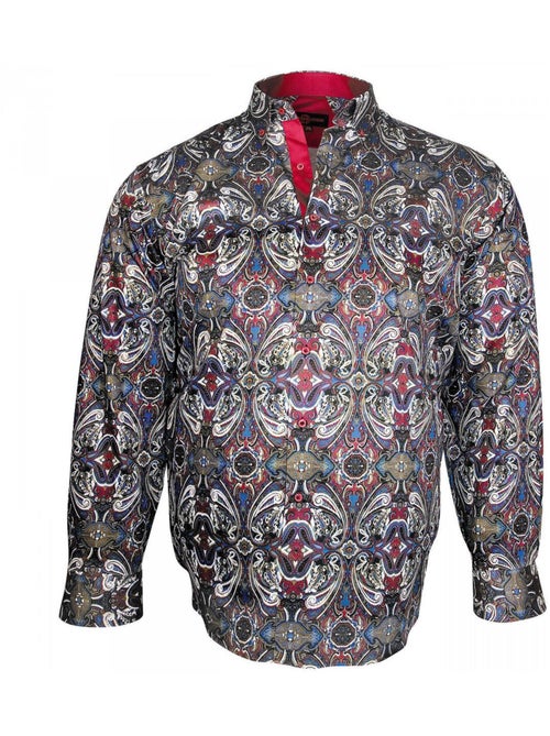 Chemise homme grande taille imprimée coupe droite VERONE Doublissimo Beige , 53,54 6XL - Kiabi