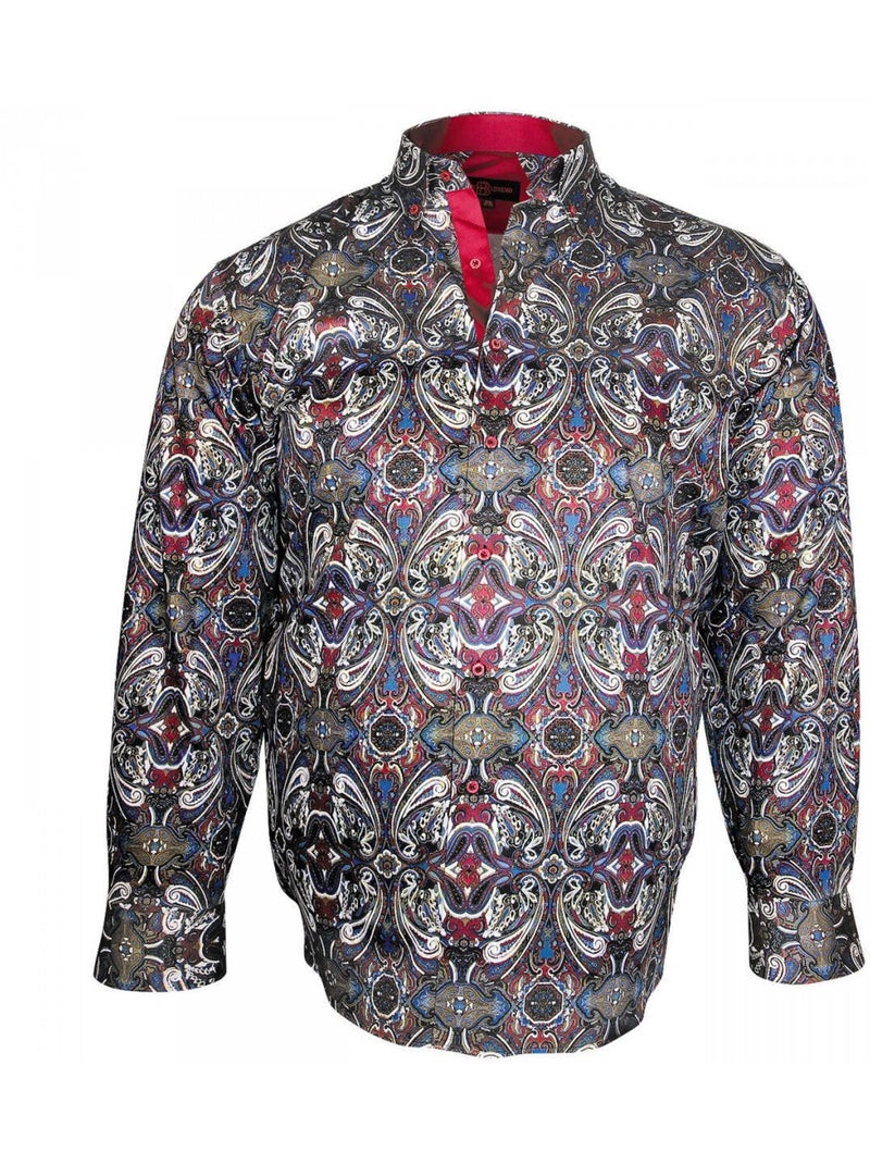 Chemise homme grande taille imprimée coupe droite VERONE Doublissimo Beige , 53,54 6XL Beige - Kiabi