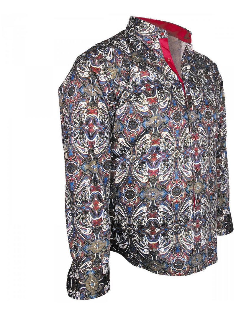 Chemise homme grande taille imprimée coupe droite VERONE Doublissimo Beige , 53,54 6XL Beige - Kiabi