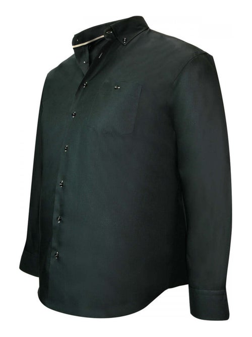 Chemise homme grande taille mode coupe droite BICOLORE Doublissimo Noir , 45,46 2XL - Kiabi