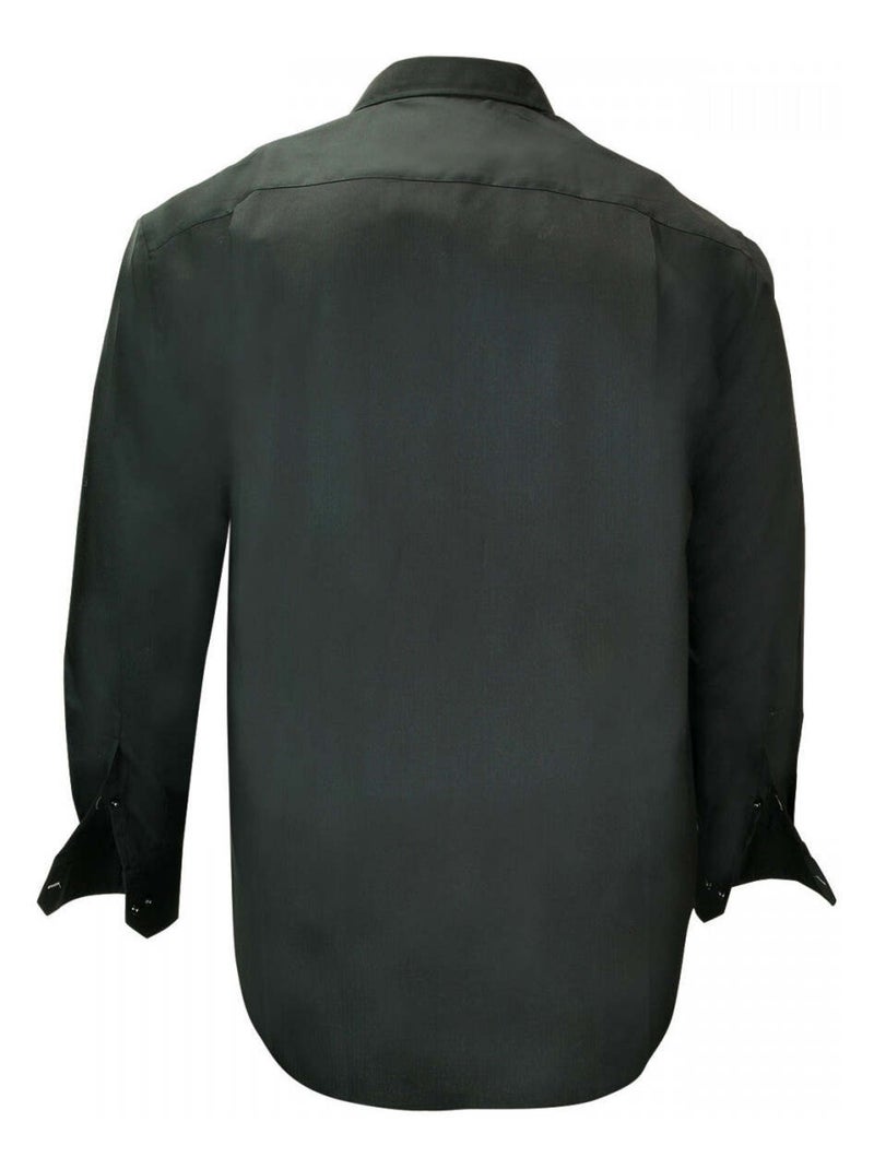 Chemise homme grande taille mode coupe droite BICOLORE Doublissimo Noir - Kiabi