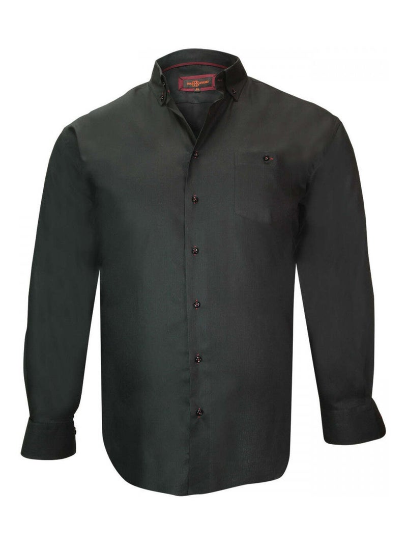 Chemise homme grande taille mode coupe droite BICOLORE Doublissimo Noir - Kiabi