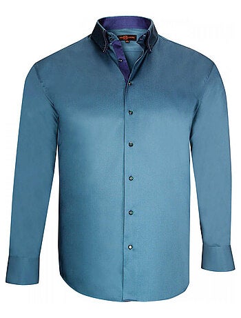Chemise homme grande taille mode coupe droite FARO Doublissimo Bordeaux , 53,54 6XL