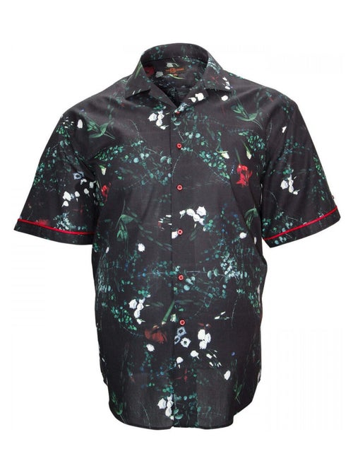 Chemise homme grande taille mode coupe droite FLOWERTY Doublissimo Noir , 47,48 3XL - Kiabi