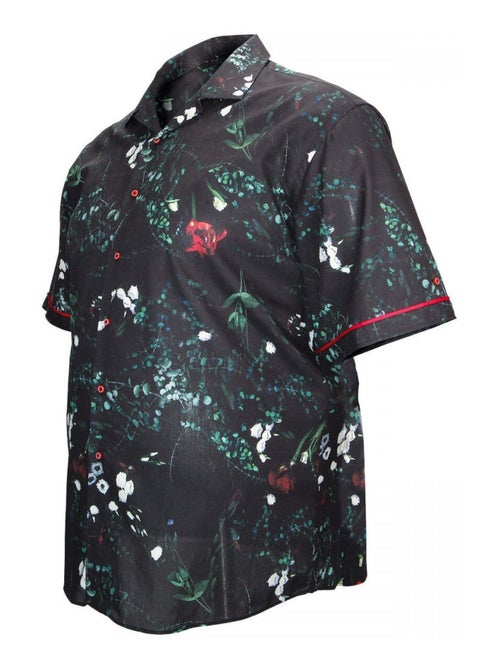Chemise homme grande taille mode coupe droite FLOWERTY Doublissimo Noir , 47,48 3XL - Kiabi