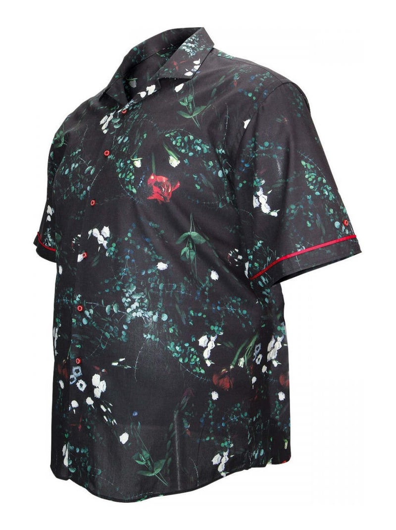 Chemise homme grande taille mode coupe droite FLOWERTY Doublissimo Noir - Kiabi