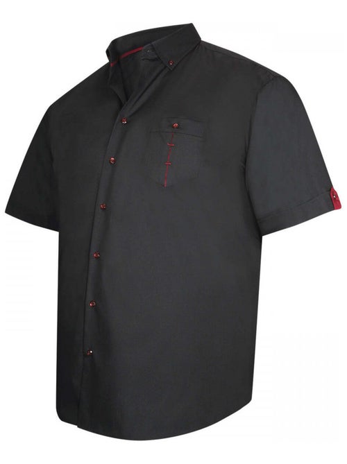 Chemise homme grande taille mode coupe droite NAXOS Doublissimo Noir , 47,48 3XL - Kiabi