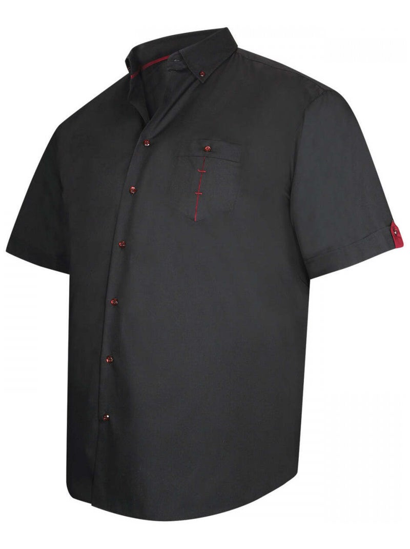 Chemise homme grande taille mode coupe droite NAXOS Doublissimo Noir - Kiabi