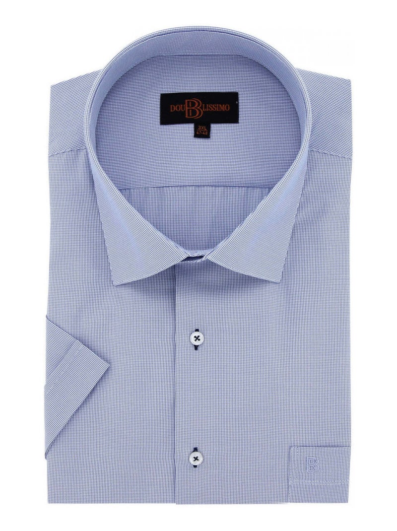 Chemise homme grande taille motifs à carreaux coupe droite VICHINI Doublissimo Bleu - Kiabi