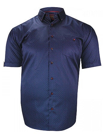 Chemise homme grande taille motifs à pois coupe droite FESTE Doublissimo Bleu , 47,48 3XL