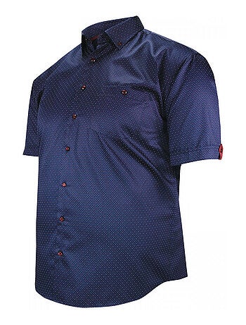 Chemise homme grande taille motifs à pois coupe droite FESTE Doublissimo Bleu , 47,48 3XL