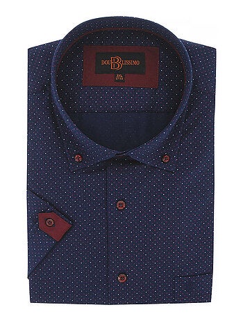 Chemise homme grande taille motifs à pois coupe droite FESTE Doublissimo Bleu , 47,48 3XL