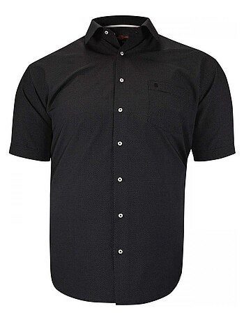 Chemise homme grande taille motifs à pois coupe droite NOTTE Doublissimo Noir , 47,48 3XL