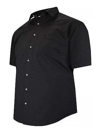 Chemise homme grande taille motifs à pois coupe droite NOTTE Doublissimo Noir , 47,48 3XL