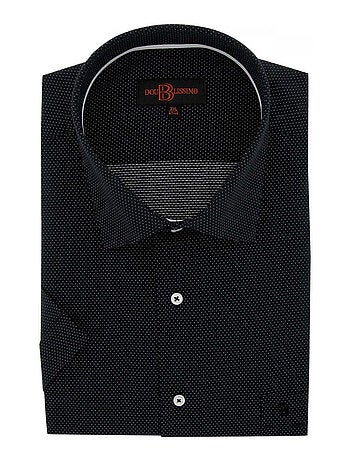 Chemise homme grande taille motifs à pois coupe droite NOTTE Doublissimo Noir , 47,48 3XL