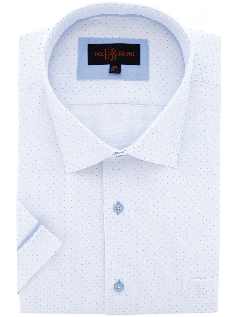 Chemise homme grande taille motifs à pois coupe droite PICCOLI Doublissimo Blanc - Kiabi