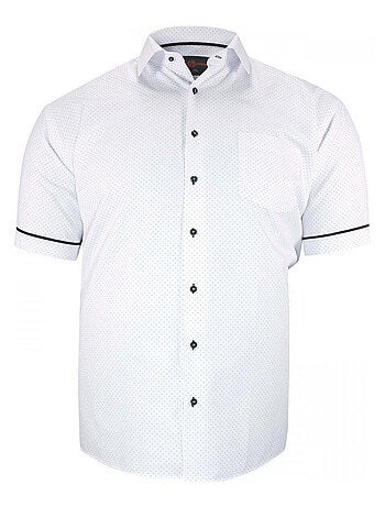 Chemise homme grande taille motifs à pois coupe droite PICCOLI Doublissimo Blanc , Noir , 45,46 2XL