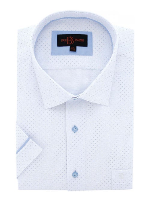 Chemise homme grande taille motifs à pois coupe droite PICCOLI Doublissimo Blanc , Noir , 47,48 3XL - Kiabi