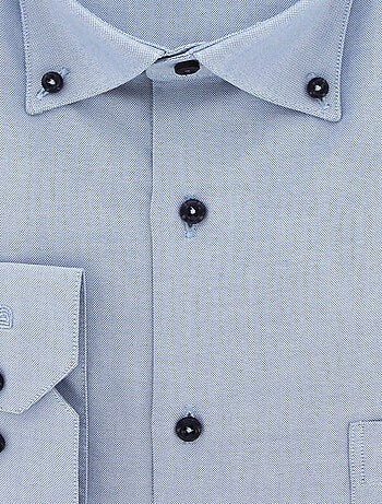 Chemise homme grande taille oxford à col boutonné coupe droite BOTONNI Doublissimo Bleu , 51,52 5XL