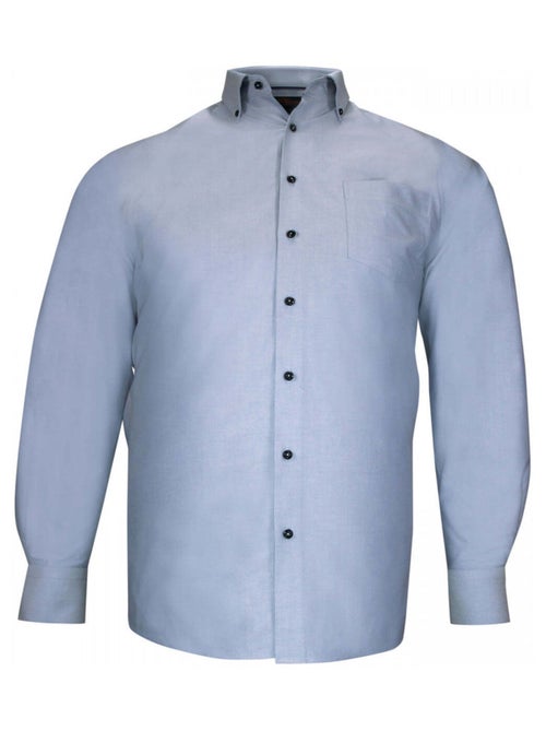 Chemise homme grande taille oxford à col boutonné coupe droite BOTONNI Doublissimo Bleu , 51,52 5XL - Kiabi