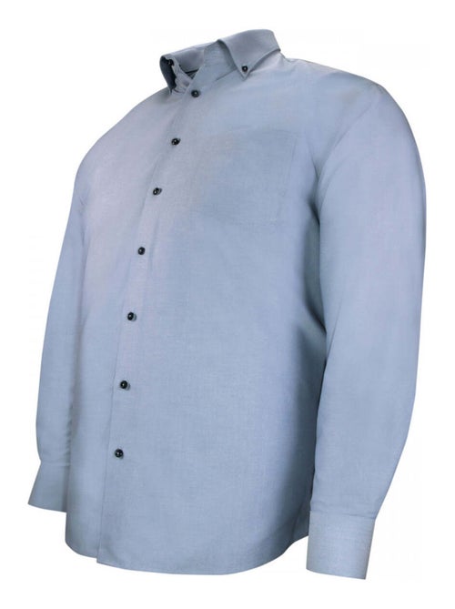 Chemise homme grande taille oxford à col boutonné coupe droite BOTONNI Doublissimo Bleu , 51,52 5XL - Kiabi
