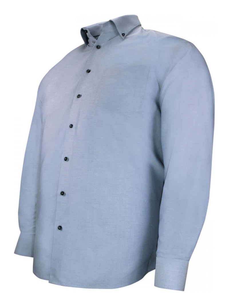 Chemise homme grande taille oxford à col boutonné coupe droite BOTONNI Doublissimo Bleu , 51,52 5XL Bleu - Kiabi