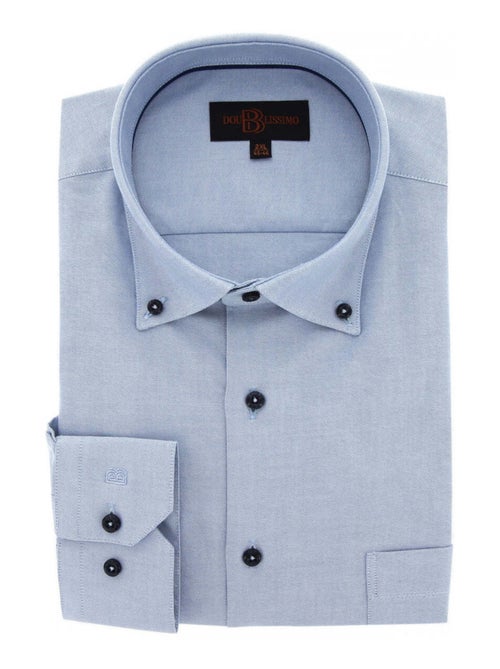Chemise homme grande taille oxford à col boutonné coupe droite BOTONNI Doublissimo Bleu , 51,52 5XL - Kiabi