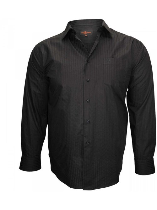 Chemise homme grande taille popeline armurée coupe droite PRESTIGE Doublissimo - Kiabi