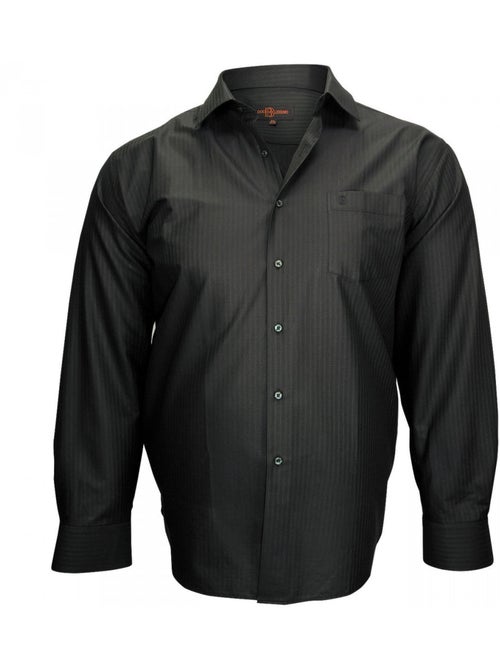 Chemise homme grande taille popeline armurée coupe droite PRESTIGE Doublissimo - Kiabi