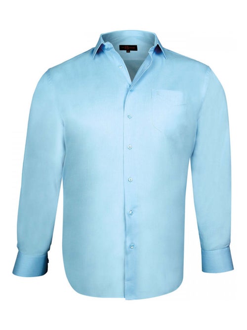 Chemise homme grande taille popeline coupe droite TRADITIONNELLE Doublissimo Beige , 47,48 3XL - Kiabi