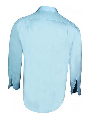 Chemise homme grande taille popeline coupe droite TRADITIONNELLE Doublissimo Bleu indigo , 45,46 2XL