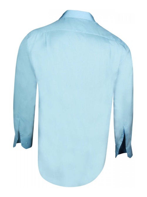 Chemise homme grande taille popeline coupe droite TRADITIONNELLE Doublissimo Bleu , 45,46 2XL - Kiabi