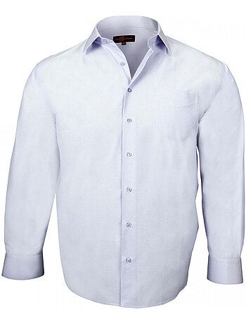 Chemise homme grande taille popeline coupe droite VERONE Doublissimo Bleu , 45,46 2XL