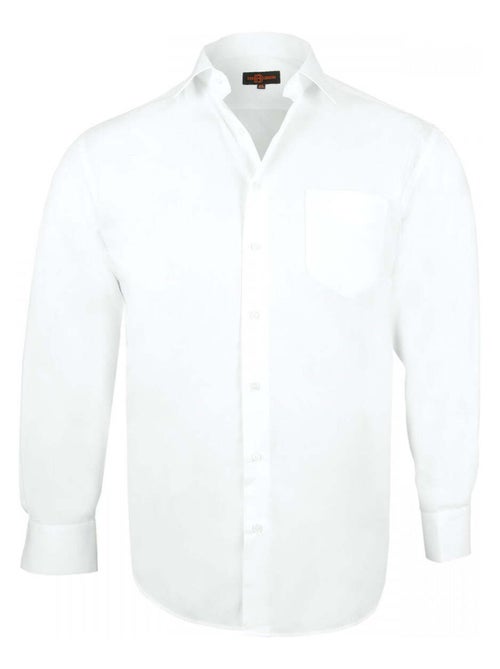 Chemise homme grande taille premium coupe droite BASIC Doublissimo Blanc , 45,46 2XL - Kiabi
