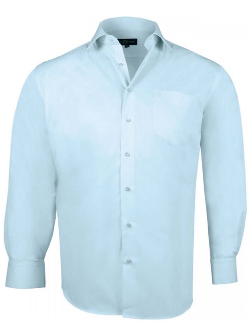 Chemise homme grande taille premium coupe droite BASIC Doublissimo Bleu , 47,48 3XL - Kiabi
