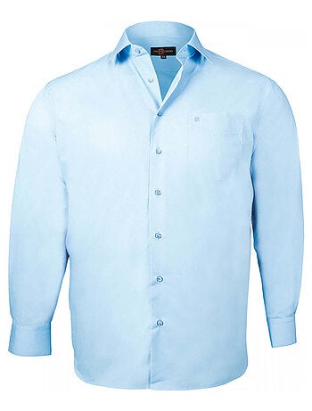 Chemise homme grande taille premium coupe droite BASIC Doublissimo Bleu ciel , 53,54 6XL